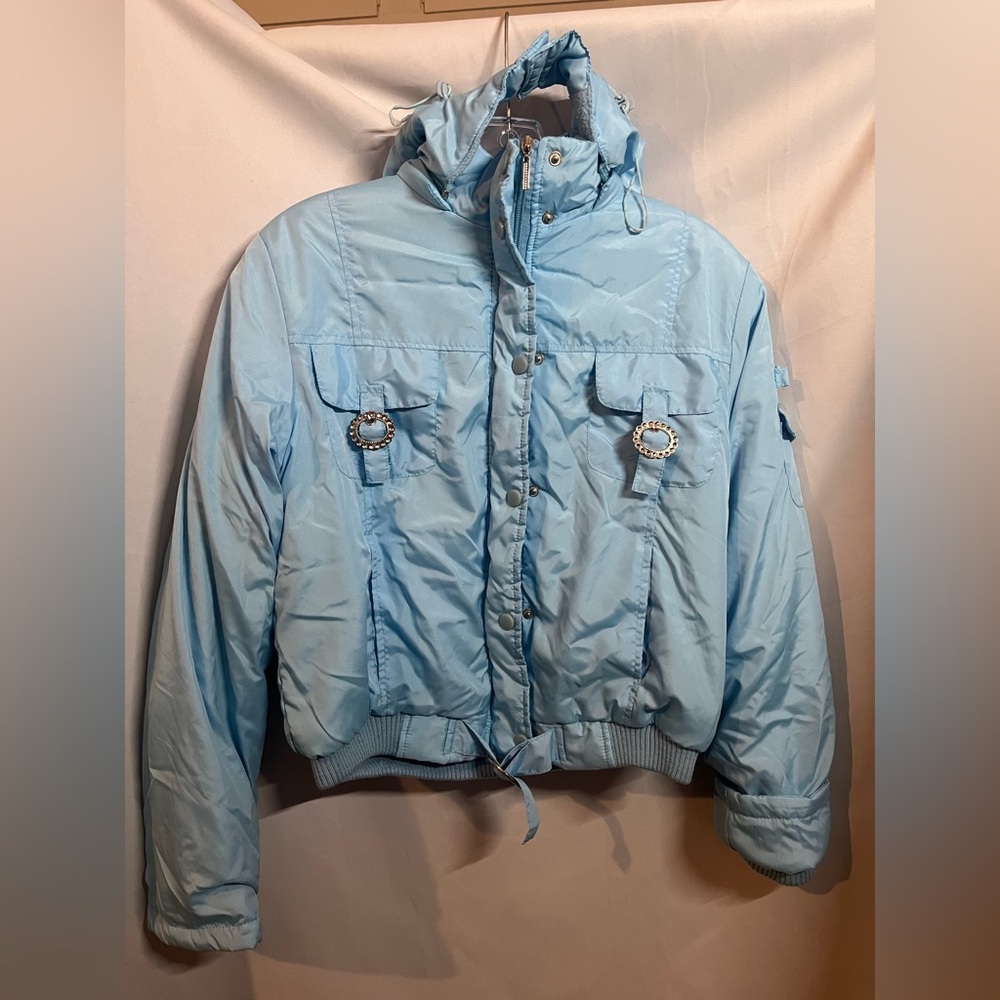 NWT Y2K Y&F Puffer Jacket Size XL Light Blue